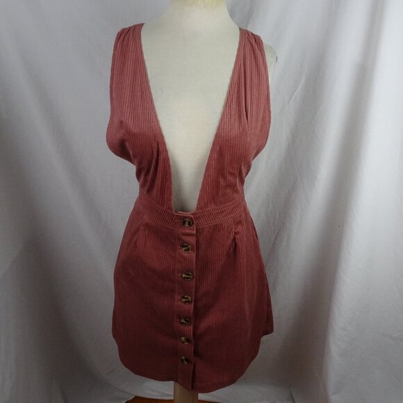 Kori America Women Corduroy Overall Dress with Pockets Size L - Picture 1 of 9